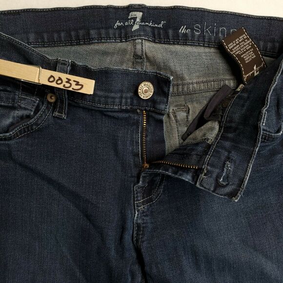 7 For All Mankind The Skinny Casual Medium Wash Denim Jeans Womens Size 26 Blue - Picture 5 of 8